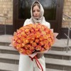 101 красно-оранжевая роза 3Д